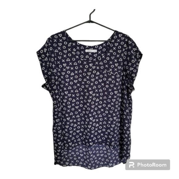 Reitmans Dark Blue XOXO Blouse Size 2X - Picture 1 of 3